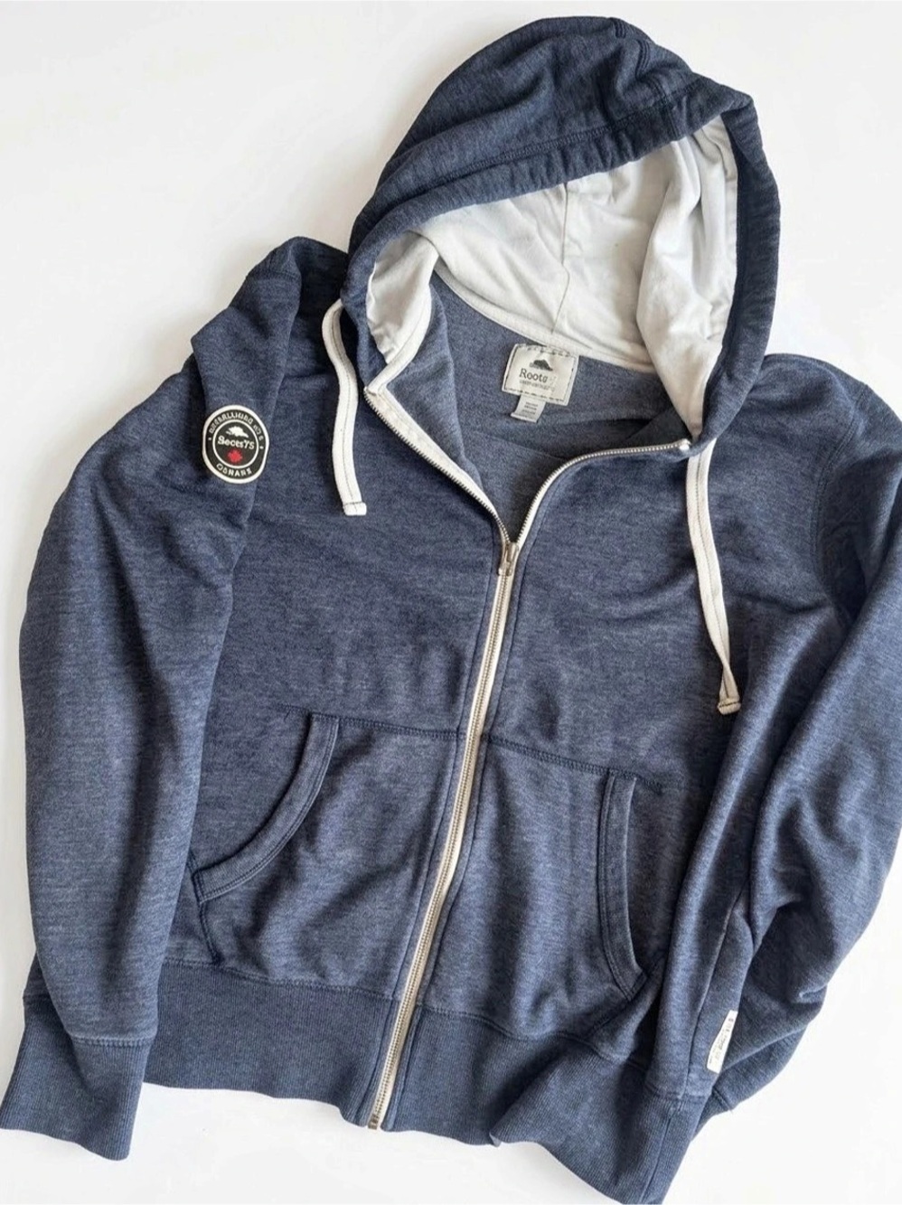 Roots73 Zip-Up Hoodie Blue - Mens Medium